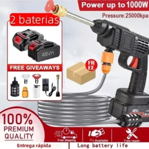 Limpador sem fio de alta pressão Arma de limpeza a jato doméstica recarregável portátil de carro e jardim Tensão dupla