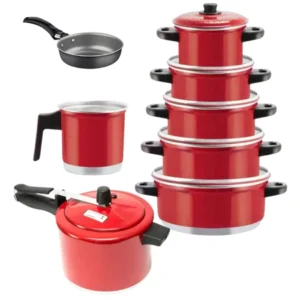 Jogo De Panelas Caçarola Kit 8 Peças e caneco brinde + Panela Pressão 4,5L + Frigideira de Ovo